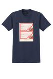 TAP Air Portugal T-Shirt - Vintage Name and Address Label Pair - Navy
