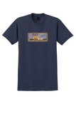 TAT T-Shirt - Vintage Coast to Coast by Train and Plane Label - Navy