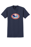 Trans Caribbean Airways T-Shirt - Vintage Eagle and Globe Bag Sticker - Navy