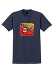 TWA T-Shirt - Vintage Shortest Fastest Coast to Coast Sticker - Navy