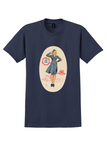 TWA T-Shirt - Vintage Keep Em Flying Hostess Bag Sticker - Navy