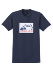TAROM T-Shirt - Vintage Bucharest New York 20 Years Sticker - Navy