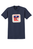 Trans Caribbean Airways T-Shirt - Vintage Radar Eyes Bag Sticker - Navy