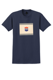 United Air Lines T-Shirt - Vintage Shield on Cream Bag Sticker - Navy