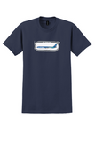 Air Tahiti Nui T-Shirt - Vintage Airbus A340-200 Bag Sticker - Navy