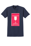 United Airlines T-Shirt - Vintage Fragile Wine Glass Label - Navy