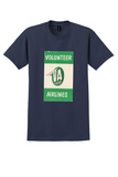 Volunteer Airlines T-Shirt - Vintage VA Badge Bag Sticker - Navy