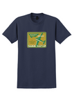 West Coast Empire Airlines T-Shirt - Vintage Scenic Liners Bag Sticker - Navy