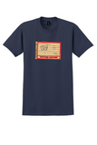 Western Airlines T-Shirt - Vintage Only Way To Fly Name Tag Sticker - Navy