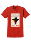 Fly TWA Arizona T-Shirt - Austin Briggs Cowgirl Poster - Red