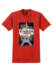 Fly TWA Jets Paris T-Shirt - David Klein Eiffel Tower Poster - Red