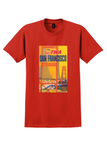 Fly TWA San Francisco T-Shirt - David Klein Golden Gate Poster - Red