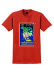 Air France North America T-Shirt - Plaquet Map Poster - Red