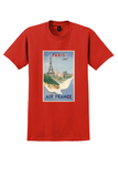 Air France Paris T-Shirt - Vintage Eiffel Tower Sketch Poster - Red
