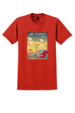 Air France Tokyo T-Shirt - Vintage Cherry Blossom Pagoda Poster - Red