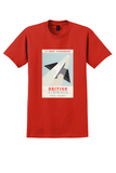 British Airways Paris-London T-Shirt - Vintage Wing Poster - Red