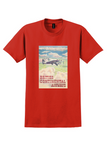 British Continental Airways T-Shirt - Vintage Biplane Poster - Red