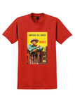 BOAC America del Norte T-Shirt - Vintage Cowboy Poster - Red