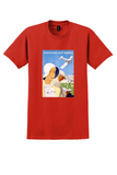 Lufthansa T-Shirt - Vintage 1931 Woman in White Hat Poster - Red