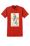 Lufthansa Stewardess T-Shirt - Vintage Stewardess with Children Poster - Red