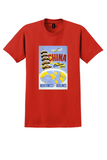 Northwest Orient China T-Shirt - Vintage Overland Route Poster - Red