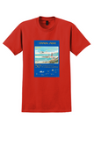 Pan Am China Clipper T-Shirt - 50th Anniversary Golden Gate Poster - Red
