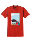 Pan Am New York - London T-Shirt - Vintage Jet Clipper Poster - Red