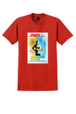 Pan Am Paris T-Shirt - Vintage Cubist Wine Glass Poster - Red