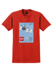 BEA British European Airways T-Shirt - Vintage Airliner Poster - Red