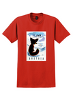 SAS Austria T-Shirt - Vintage Foxy Skiers Poster - Red