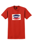 American Airlines T-Shirt - Vintage Airship Hindenburg Connecting Service Label - Red