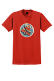 Delta T-Shirt - Vintage Red Triangle Propliner Bag Sticker (Sky Blue) - Red