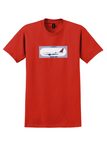 Delta T-Shirt - Vintage Airbus A220-100 Profile Sticker - Red