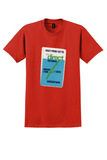 Fly Direct T-Shirt - Vintage Rotorua To Queenstown Bag Sticker - Red