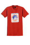 Golden North Airways T-Shirt - Vintage Polar Bear Ship Via Label - Red