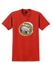 JAL Japan Air Lines T-Shirt - Vintage B767 Cartoon Jet Sticker - Red