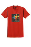 Lufthansa T-Shirt - Vintage Four Jets German Airlines Sticker - Red