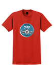 Luxair T-Shirt - Vintage Smiling Boeing 737 Round Bag Sticker - Red