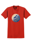 Pan Am T-Shirt - Vintage PAA Winged Globe Bag Sticker - Red