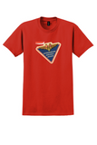 SAS T-Shirt - Vintage Winged Crest Triangle Bag Sticker - Red