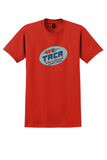 TACA T-Shirt - Vintage TACA International Airlines Bag Sticker - Red