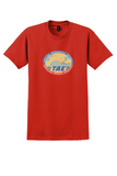 TAE National Greek Airlines T-Shirt - Vintage Route Map Bag Sticker - Red