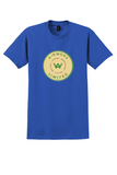 Airwork T-Shirt - Vintage Leading Independent Airline Bag Sticker - Royal Blue