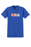 Arrow Air T-Shirt - Vintage Tampa Denver Nonstop Gatwick Sticker - Royal Blue