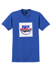 Braathens SAFE T-Shirt - Vintage Boeing 767 Bag Sticker - Royal Blue