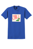 Cathay Pacific T-Shirt - Vintage Cathay Cargo Cares Bag Sticker - Royal Blue