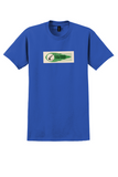 Colonial Airlines T-Shirt - Vintage Fly There Fly Back Bag Sticker - Royal Blue