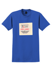 Continental Airlines T-Shirt - Vintage Houston First Choice Bag Sticker - Royal Blue