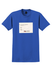 JAL Japan Airlines T-Shirt - Vintage Baggage Name and Address Label - Royal Blue