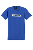 Japan Asia Airways T-Shirt - Vintage Red Emblem Bag Sticker - Royal Blue